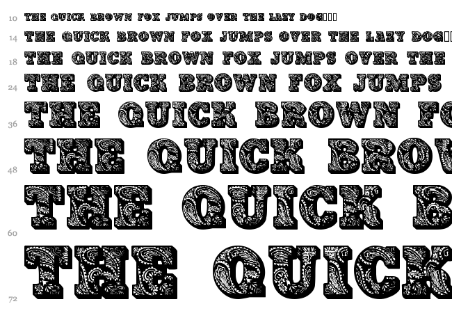 Paisley Caps font waterfall